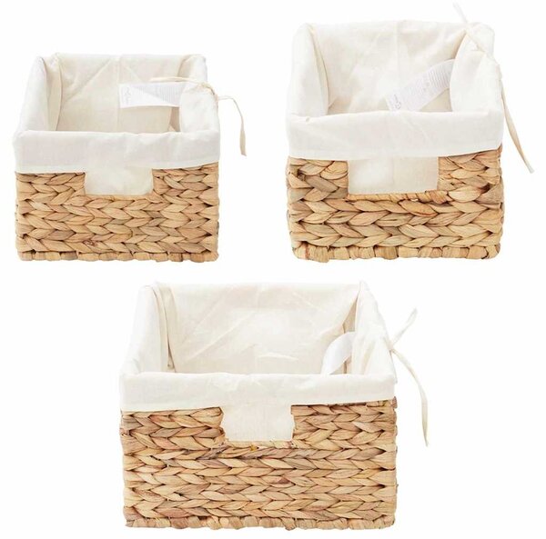 Tárolókosarak 3 pcs Természetes Vízi jácint