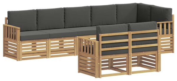 Kültéri kanapé szett 8 pcs Fehér és Antracitszürke