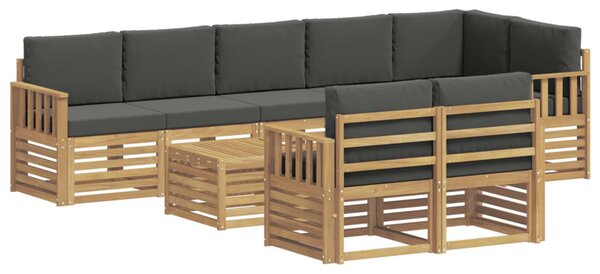 Kültéri kanapé szett 8 pcs Fehér és Antracitszürke