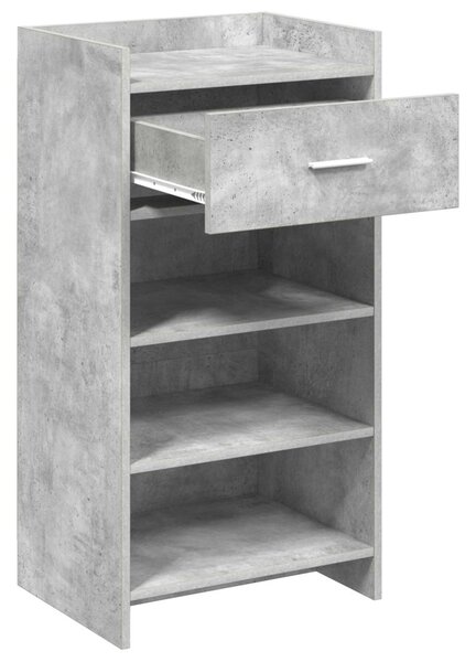 Cipőszekrény fiókkal Betonszürke 48 x 36 x 92 cm Szerelt Fa