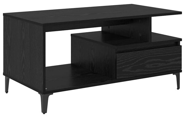 Dohányzóasztal fiókkal Fekete tölgy 90 x 49 x 45 cm Faanyag