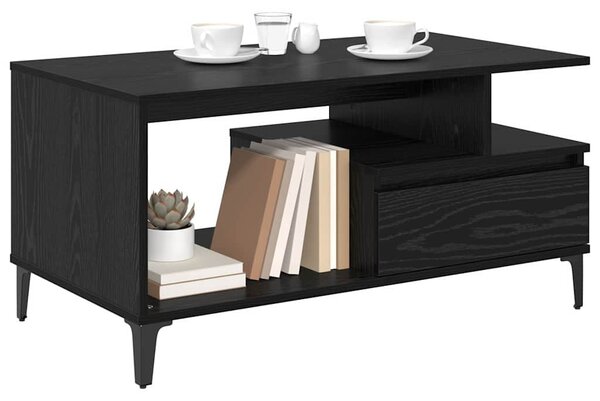 Dohányzóasztal fiókkal Fekete tölgy 90 x 49 x 45 cm Faanyag