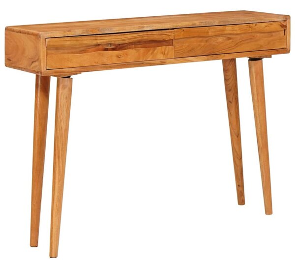 Konzolasztal fiókkal Barna 110 x 30 x 80 cm Tömör Akácfa