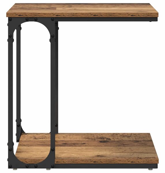 Oldal asztal polcokkal Régi fa 50 x 35 x 52 cm Faanyag
