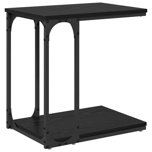 Oldal asztal polcokkal Musta tammi 50 x 35 x 52 cm Faanyag