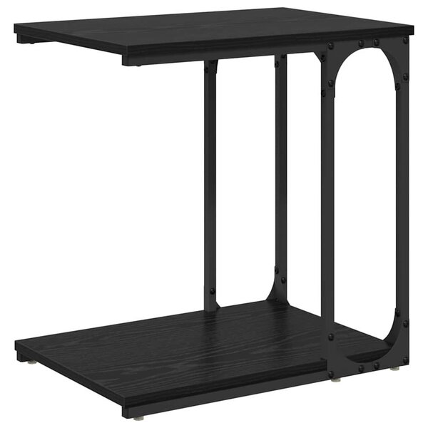 Oldal asztal polcokkal Musta tammi 50 x 35 x 52 cm Faanyag