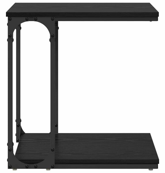 Oldal asztal polcokkal Musta tammi 50 x 35 x 52 cm Faanyag
