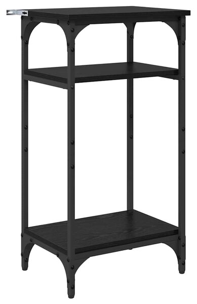 Oldal asztal polcokkal Musta tammi 40 x 30 x 75 cm Faanyag