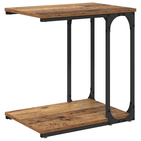 Oldal asztal polcokkal Régi fa 50 x 35 x 52 cm Faanyag