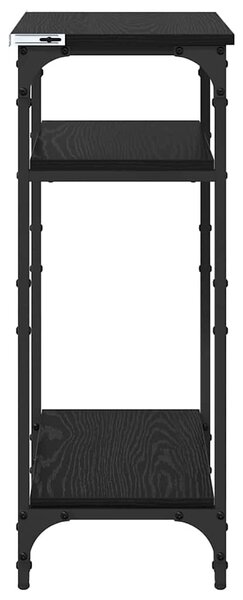 Oldal asztal polcokkal Musta tammi 40 x 30 x 75 cm Faanyag