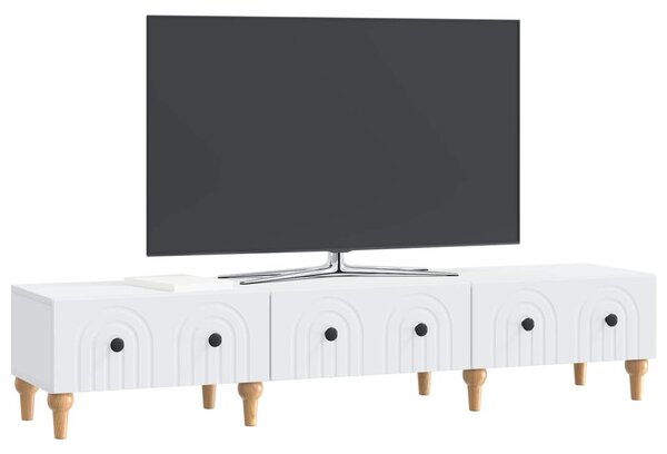 TV szekrény fiókkal Fehér 147 x 34,5 x 30 cm Szerelt Fa