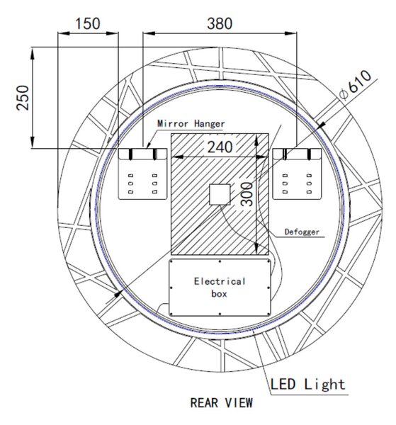 Kerek Led tükör Ø80cm Welland Chaday | Páramentesítő - Óra - Fényerő + színhőfok állítás
