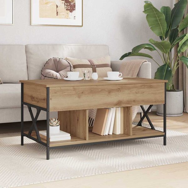Dohányzóasztal kézműves tölgy 100 x 55 x 50 cm Faanyag