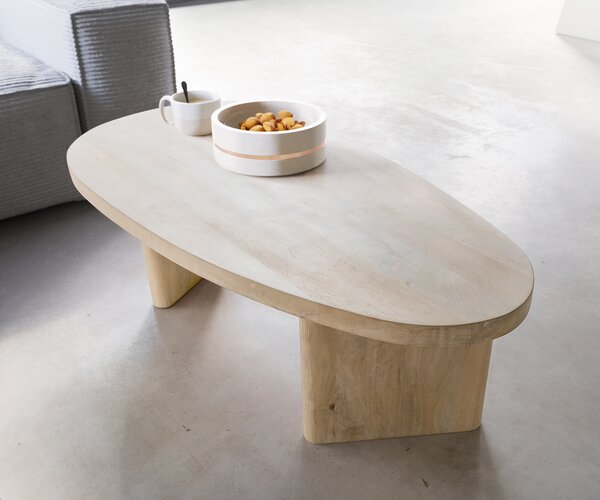 DELIFE Dohányzóasztal Wido 110x50 cm mango white wash