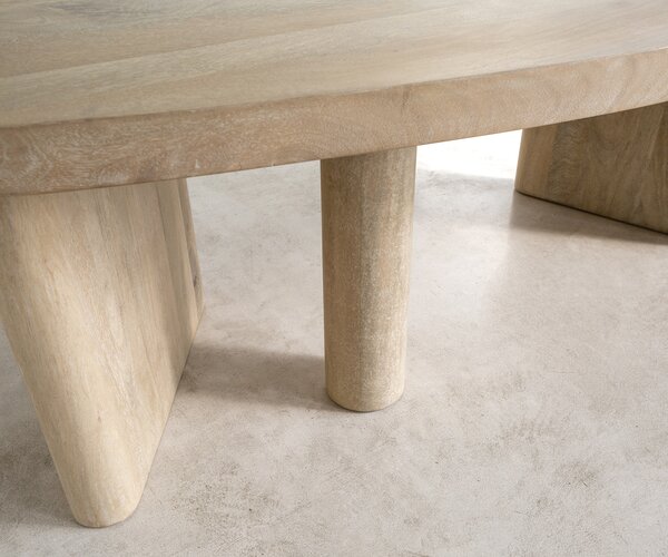 DELIFE Dohányzóasztal Wido 110x50 cm mango white wash