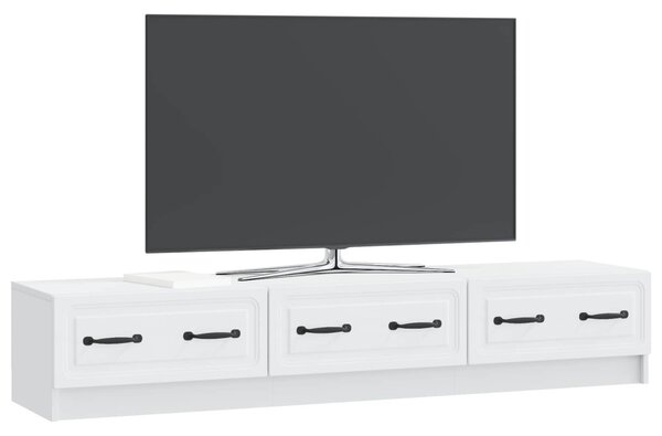 TV szekrény fiókkal Fehér 147 x 34,5 x 27 cm Szerelt Fa