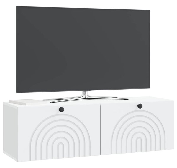 Fali TV szekrény Fehér 98 x 31 x 30 cm Szerelt Fa