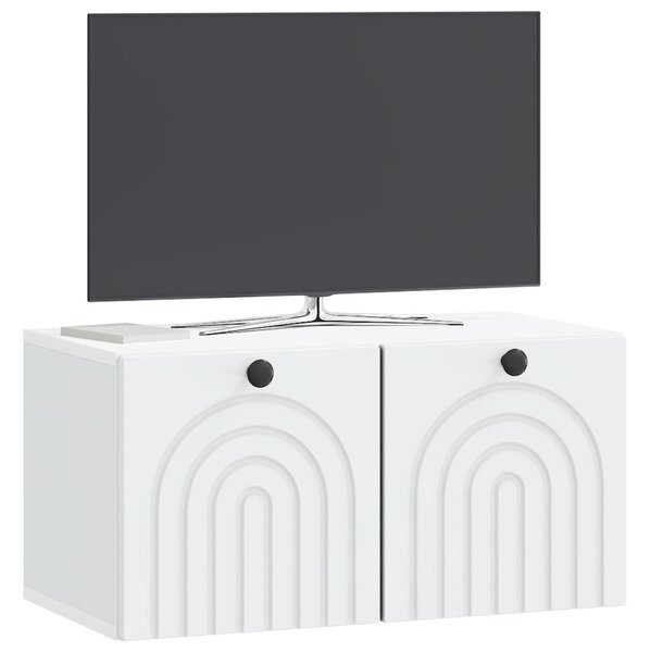 Fali TV szekrény Fehér 59,5 x 31 x 30 cm Szerelt Fa