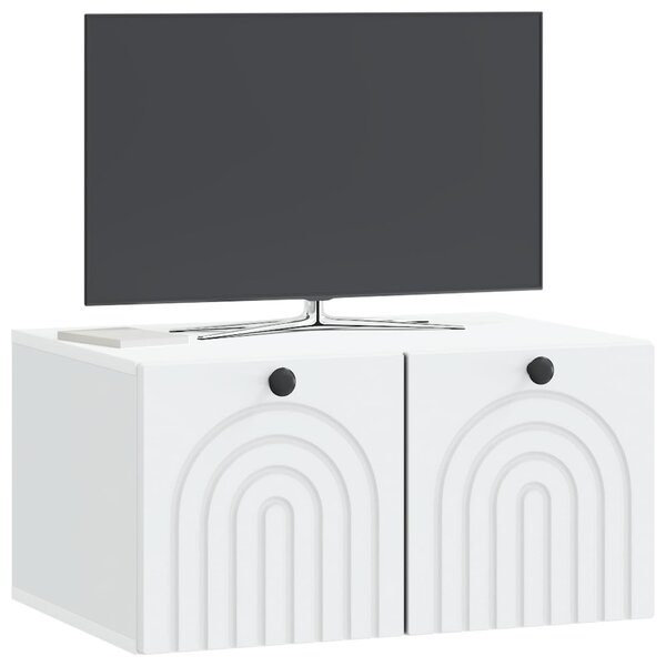 Fali TV szekrény Fehér 59,5 x 41 x 30 cm Szerelt Fa
