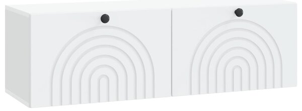Fali TV szekrény Fehér 98 x 31 x 30 cm Szerelt Fa