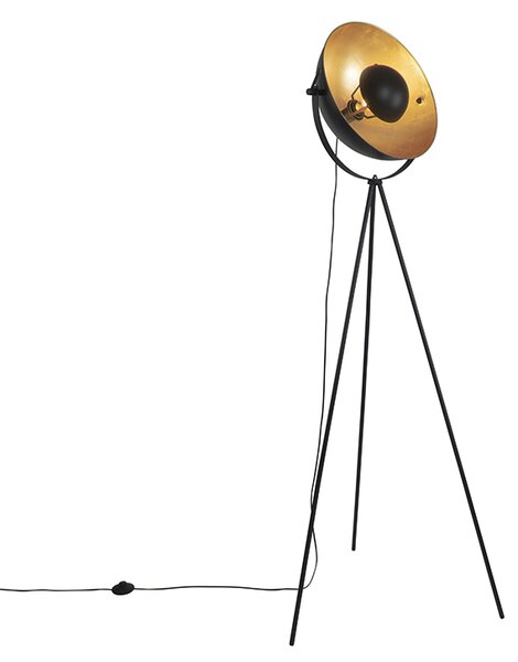 Állólámpa fekete, arany, 42 cm-es állítható állvánnyal - Magnax