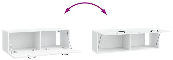 Fali TV szekrény Fehér 98 x 31 x 30 cm Szerelt Fa