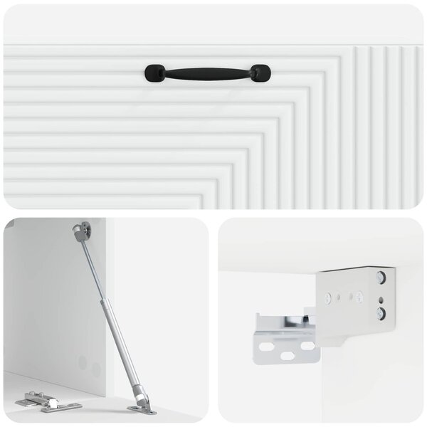 Fali TV szekrény Fehér 98 x 31 x 30 cm Szerelt Fa