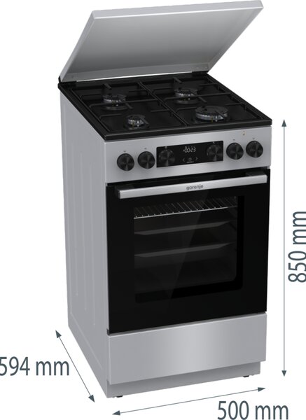 Gorenje GK5C42SJ Kombinált Gáz/Elektromos Tűzhely - Inox