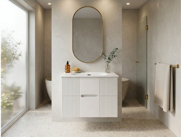TMP MODENA 75 fali függesztett fürdőszobabútor - SKY E-8099-75 porcelán mosdóval - 75 x 46 x 55 cm