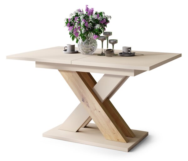 Mazzoni KARO Bézs (Pezsgő)/Artisan Tölgy - MODERN 180 cm-re BŐVÍTHETŐ ASZTAL!