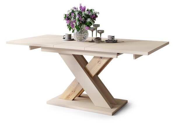 Mazzoni KARO Bézs (Pezsgő)/Artisan Tölgy - MODERN 180 cm-re BŐVÍTHETŐ ASZTAL!