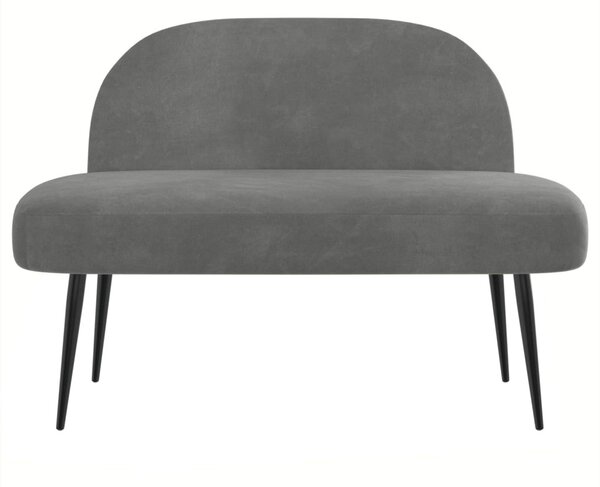Kárpitozott pad háttámlával Sötétszürke 110 x 60 x 76 cm