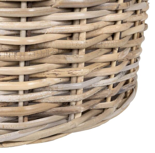 Virágkosár tárolóval 2 db Természetes szürke Lacak rattan