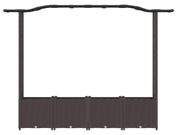 Magasított Ágy Trellis-szel és Tetővel Barna 204 x 40 x 138 cm
