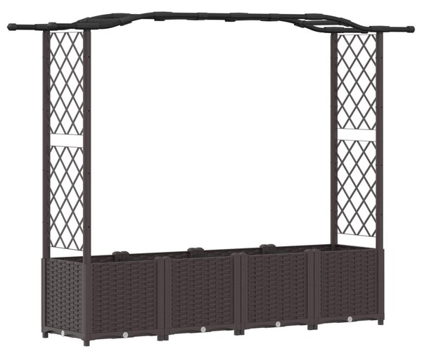 Magasított Ágy Trellis-szel és Tetővel Barna 204 x 40 x 138 cm