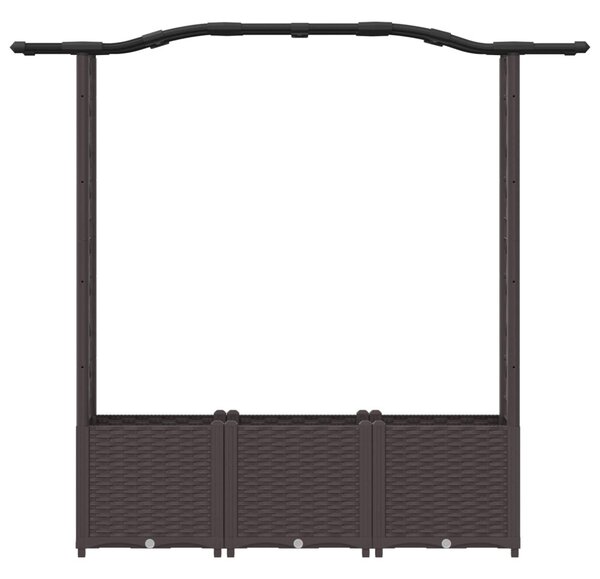 Magasított Ágy Trellis-szel és Tetővel Barna 164 x 40 x 138 cm