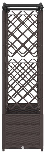 Magasított Ágy Trellis-szel és Tetővel Barna 204 x 40 x 138 cm