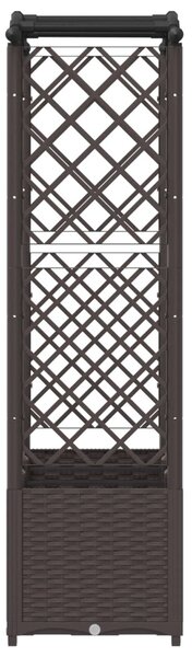 Magasított Ágy Trellis-szel és Tetővel Barna 164 x 40 x 138 cm