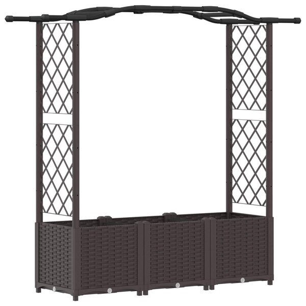 Magasított Ágy Trellis-szel és Tetővel Barna 164 x 40 x 138 cm