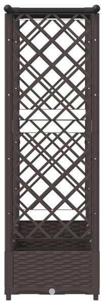 Magasított Ágy Trellis-szel és Tetővel Barna 203 x 40 x 121 cm