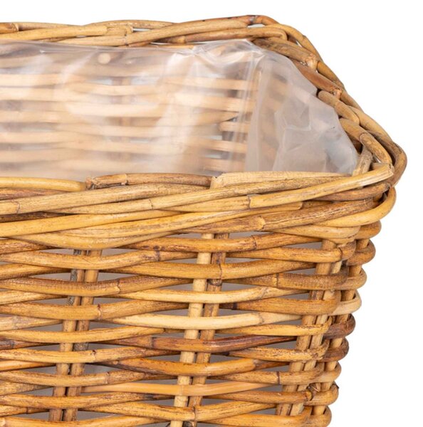 Ültető Kosár tárolóval 3 db Természetes Barna Lacak rattan
