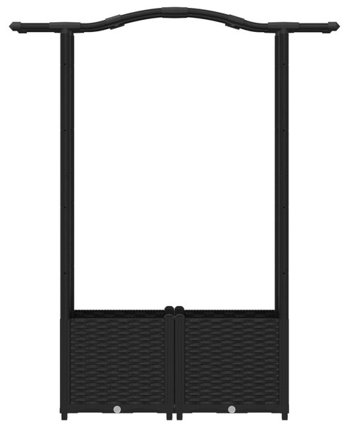 Magasított Ágy Trellis-szel és Tetővel Fekete 125 x 40 x 138 cm