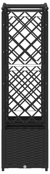 Magasított Ágy Trellis-szel és Tetővel Fekete 204 x 40 x 138 cm