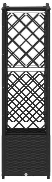 Magasított Ágy Trellis-szel és Tetővel Fekete 125 x 40 x 138 cm