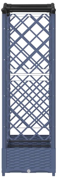Magasított Ágy Trellis-szel és Tetővel Szürke 169 x 40 x 123 cm