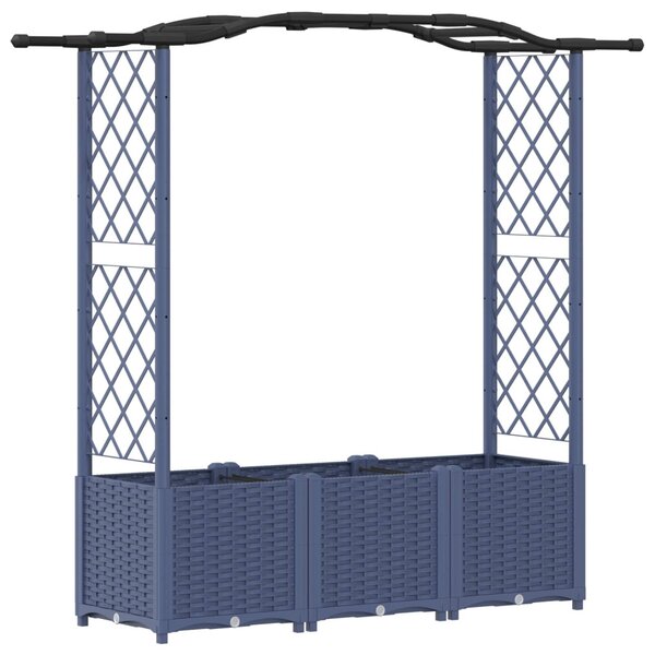 Magasított Ágy Trellis-szel és Tetővel Szürke 164 x 40 x 138 cm