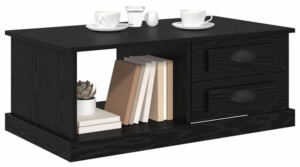 Dohányzóasztal fiókkal Fekete tölgy 90 x 50 x 35 cm Faanyag