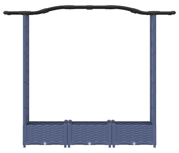 Magasított Ágy Trellis-szel és Tetővel Szürke 169 x 40 x 123 cm