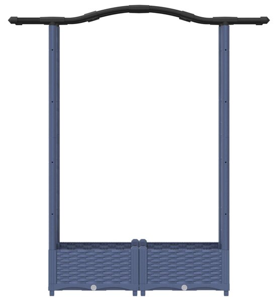 Magasított Ágy Trellis-szel és Tetővel Szürke 124 x 40 x 123 cm