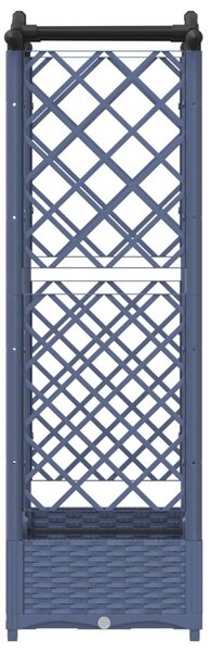 Magasított Ágy Trellis-szel és Tetővel Szürke 124 x 40 x 123 cm